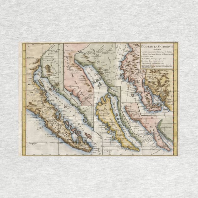 Vintage Map of California (1772) by Bravuramedia